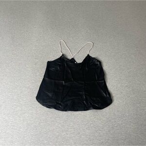 Victoria’s Secret Logo Script Satin Racerback Cami Tank Top